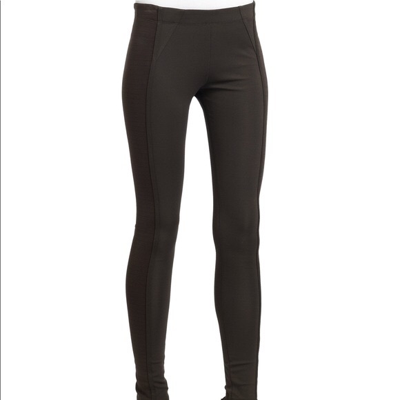 BCBGMaxAzria dark brown textured leggings - Picture 1 of 5